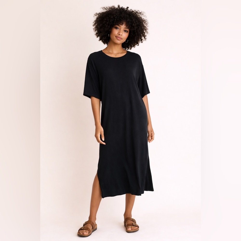 Black Women's Midi T-Shirt Dress